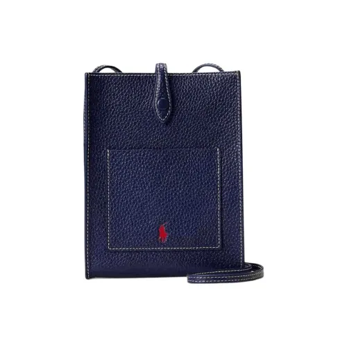 Polo Ralph Lauren Cow Leather Crossbody Bag Shoulder Bag Small Size Women's Ink Blue