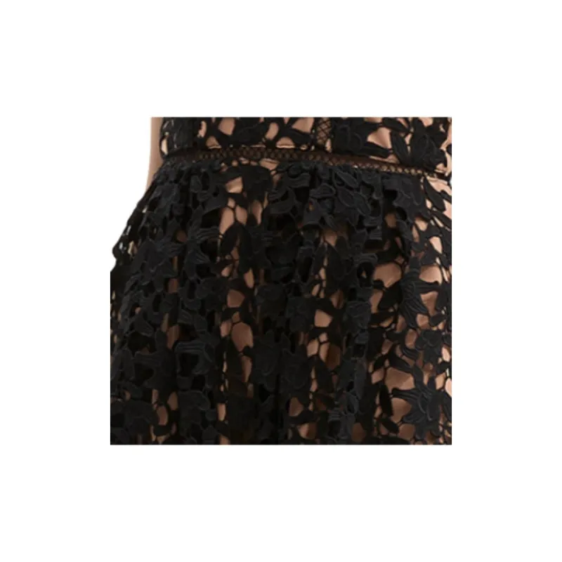 Self portrait Slip Dress Women's Classic Black-1