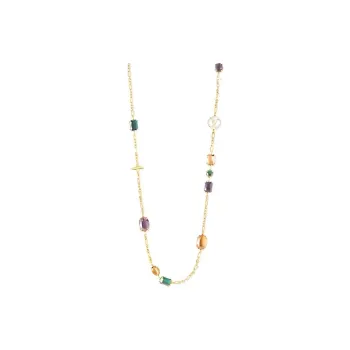LOUIS VUITTON Synthetic Cubic Zirconia, Metal Necklaces Women's Gold