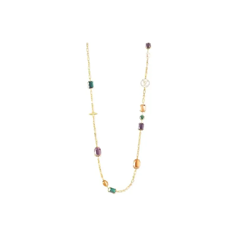 LOUIS VUITTON Synthetic Cubic Zirconia, Metal Necklaces Women's Gold-0