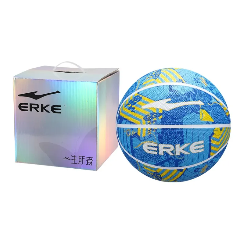 Erke RKLQ23267 Rubber Basketball Vast Sea Blue Size 7 Ball Training Unisex-6