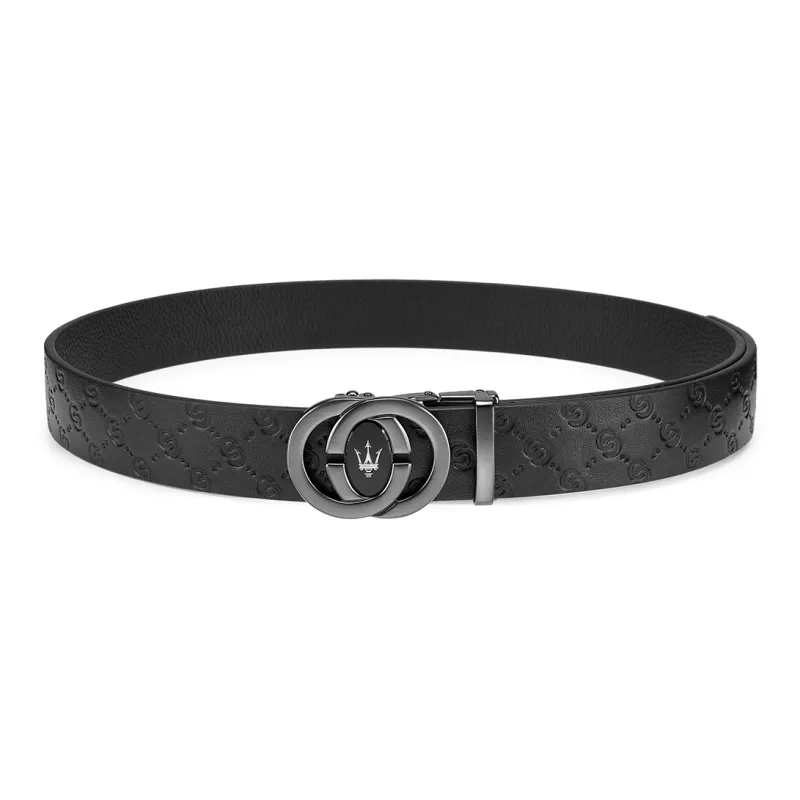 Maserati Top Grain Cow Leather Pant Belt Men's Width 3.5cm-0