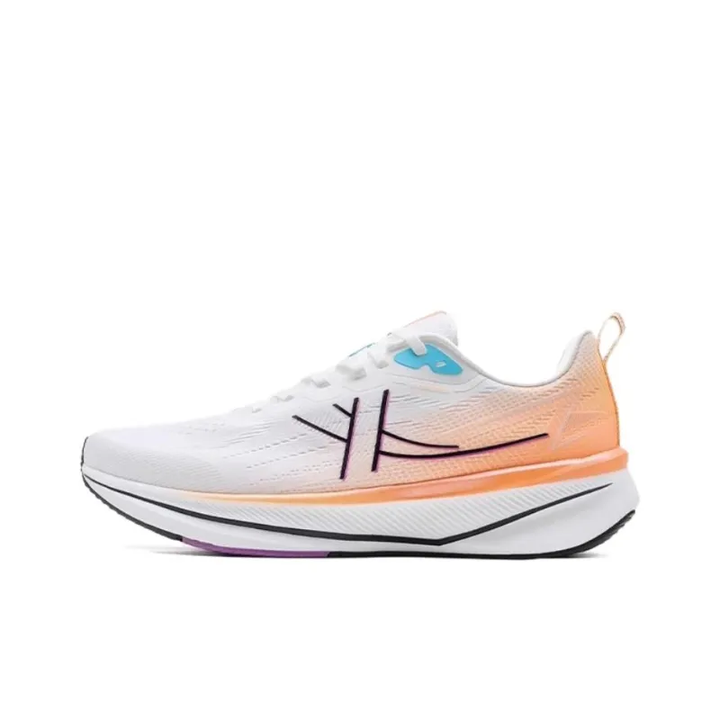 XTEP 6.0 Speed Cushioning, Lightweight, Breathable Low Top Casual City Commute Running Shoes Men's White Orange-0