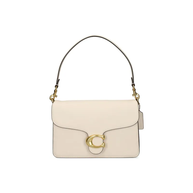COACH Tabby Grained Leather Shoulder Bag Medium Size Women's Chalk White-0