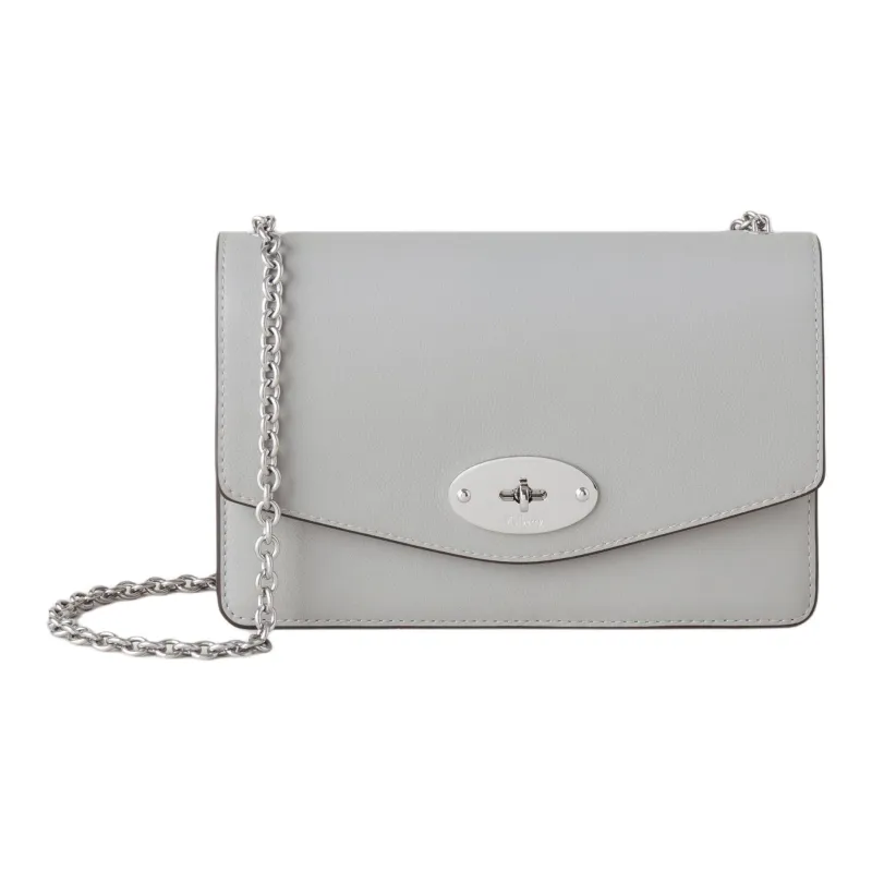 Mulberry Leather Crossbody Bag, Shoulder Bag Women's Gray-0