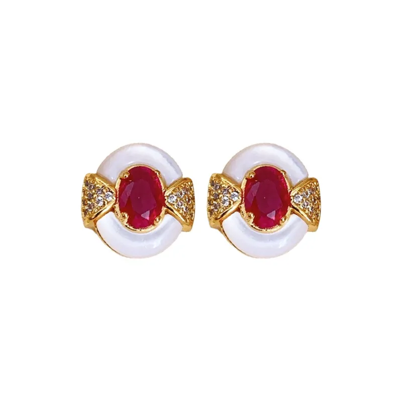 Drejew Copper Stud Earrings Women's-0