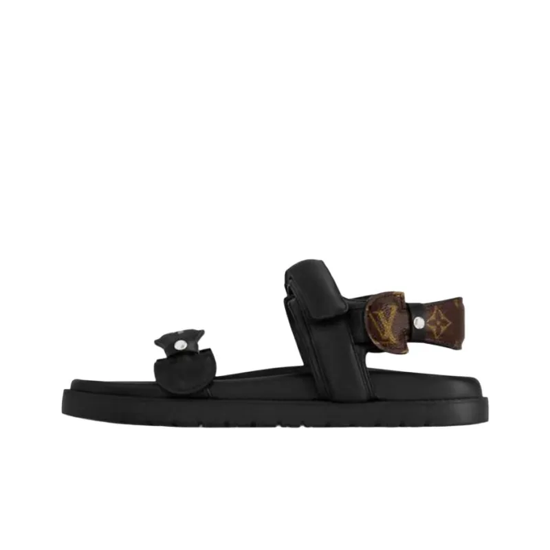 LOUIS VUITTON Sunset Comfort Strap Sandals Women's Black-0