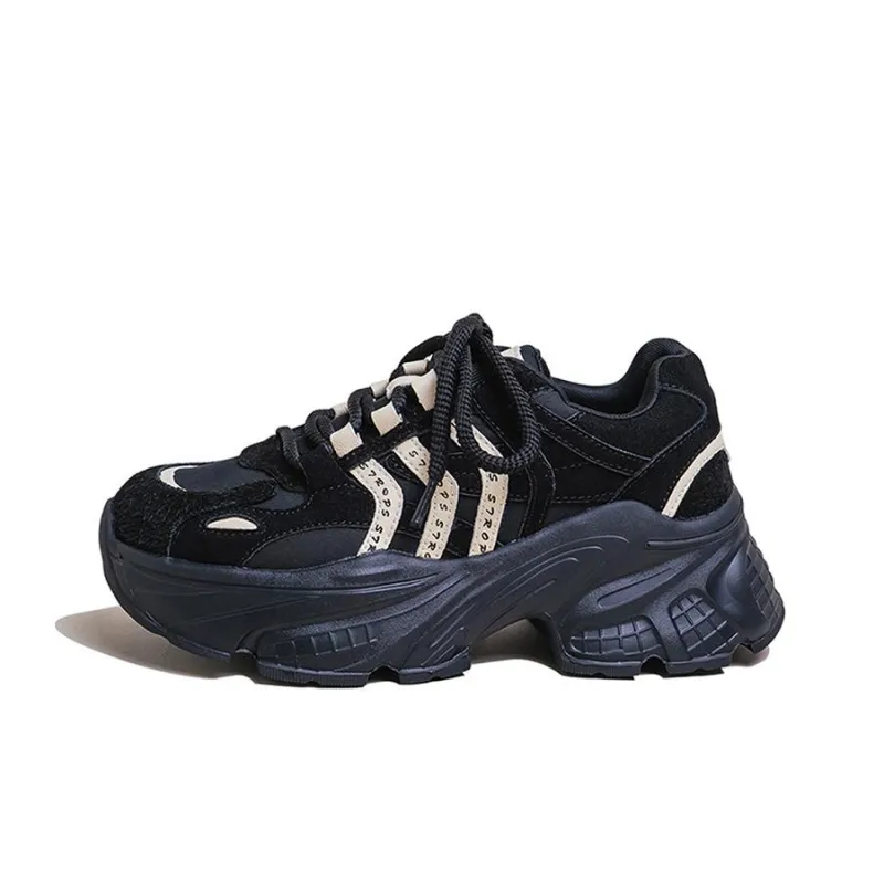 Ruomini Anti-Slip And Wear-Resistant Lightweight Height Increasing Low-Top Chunky Sneakers Women's-3