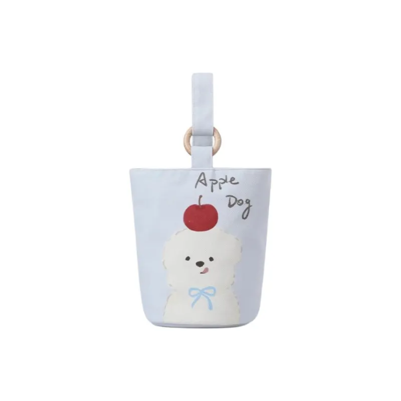 NEARAY Nanakuni Naoko, Collaboration Edition Twill Technical Fabric Bucket Bag Handbag Medium Size Women's Light Blue-0