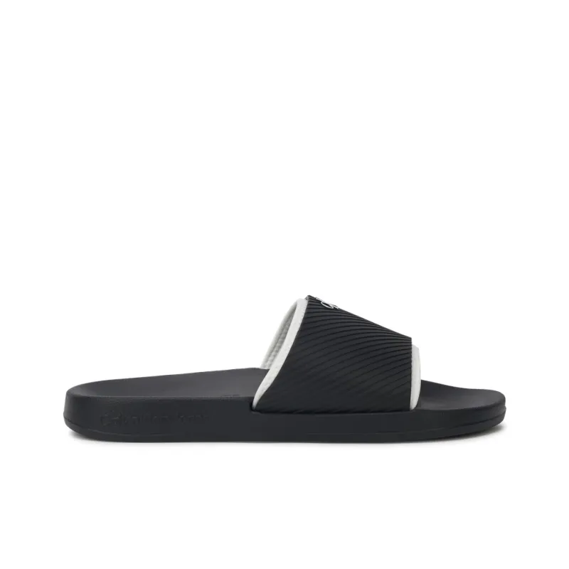 CKJ CALVIN KLEIN JEANS Slide Slippers Men's Black White-1