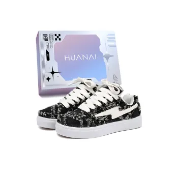 HUANAI Low Top Skateboard Shoes Unisex Black