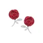 Red Rose Stud Earrings