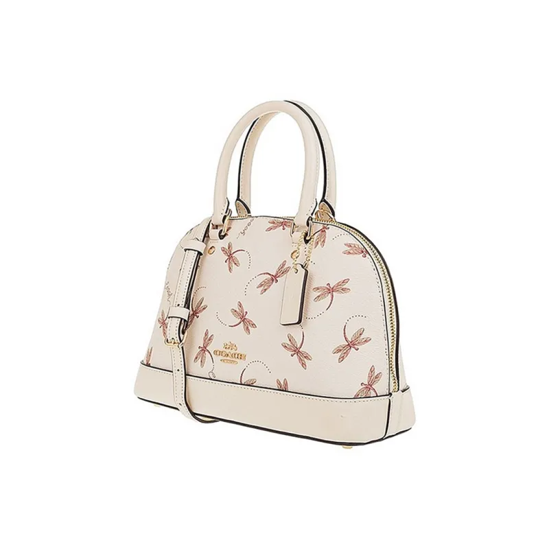 COACH Sierra Coated Canvas With Smooth Leather Shoulder Bag Crossbody Bag Handbag Mini Women's Gold/Pink-2