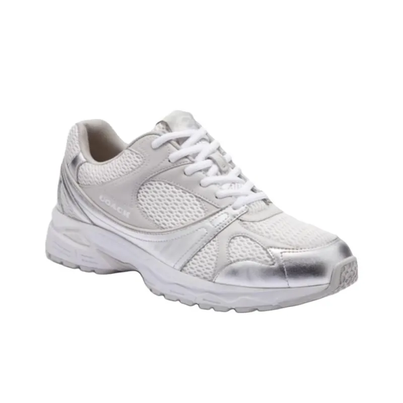 COACH Sport Low Top Casual Shoes Men's Silver White-2