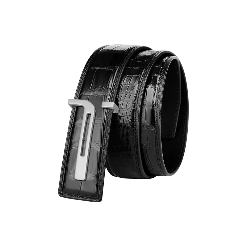 Jaylen Oos Crocodile Leather Leather Belts Men's 3.8cm-1