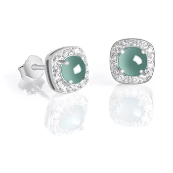 TRUE ME Ice Glutinous Jadeite Stud Earrings Women's