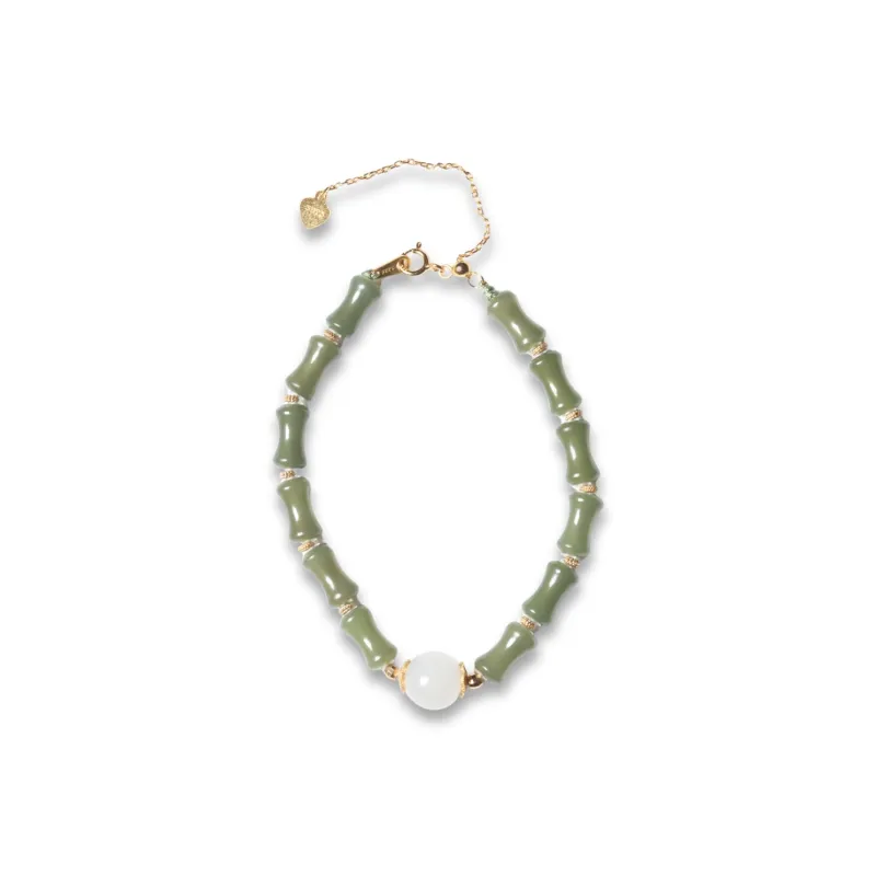 TIANTAISHAN Hetian Jade Bracelets Green Jade Unisex-0