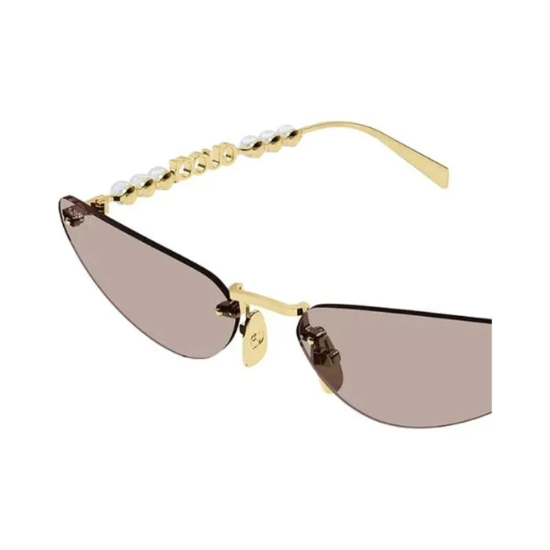 GUCCI Metal Cat Eye Sunglasses Women's Gold-2