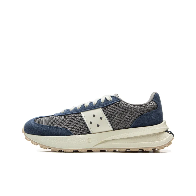 LiNing Wear Resistant Slip Resistant Coverage Low Top Casual Shoes Unisex Gray Blue-0