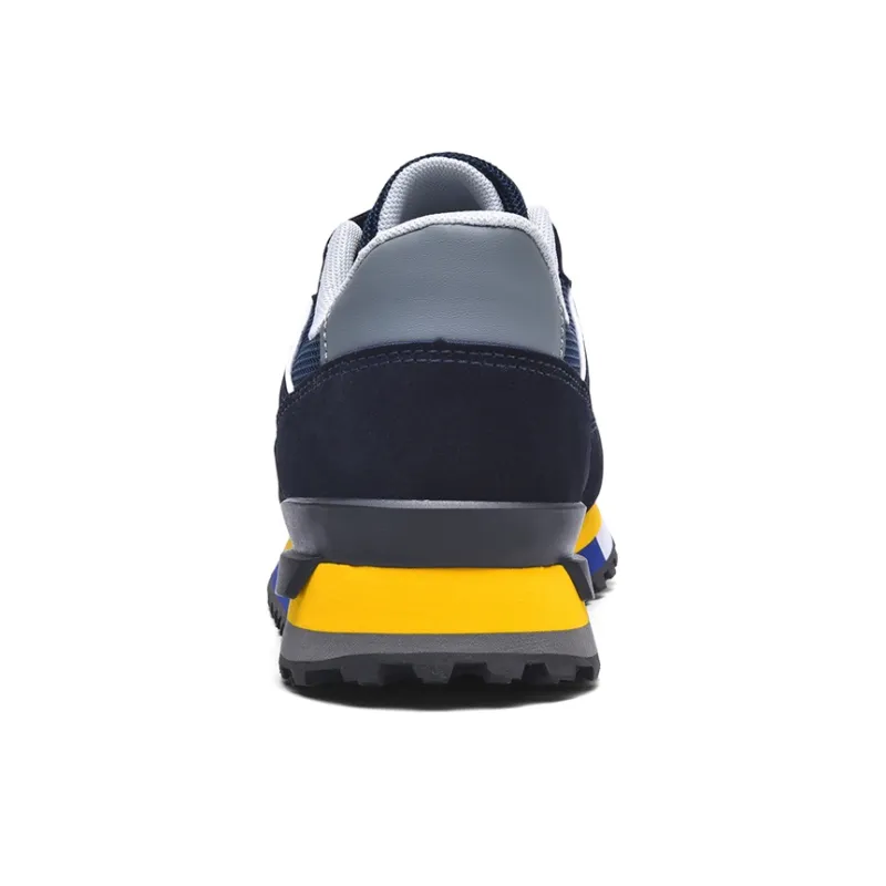 BANGNEY Ah-Gan Shoes Breathable Lightweight Height Increasing Low-Top Casual Shoes Men's Black Royal Blue-3