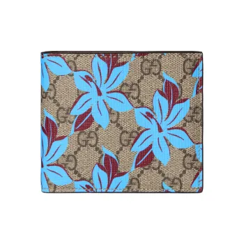 GUCCI Canvas Coin Purse Women's Beige & Dark Brown
