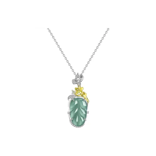Royal Dragon Mirror Glutinous Jade Necklaces Women's