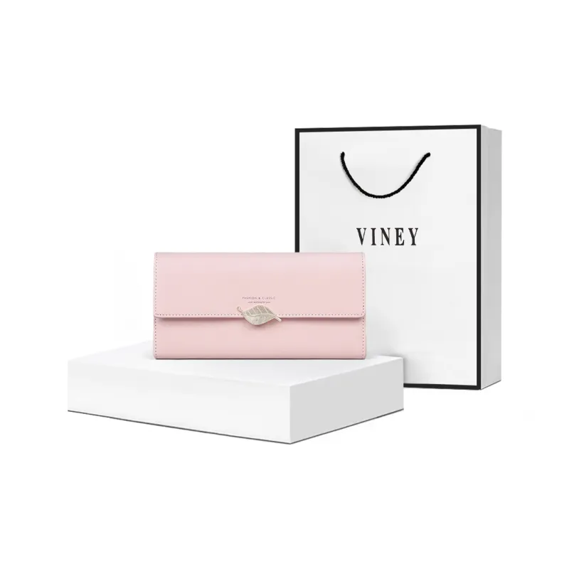 VINEY Cow Leather Coin Purse Wallet Bag Trumpets Women's Pink-28