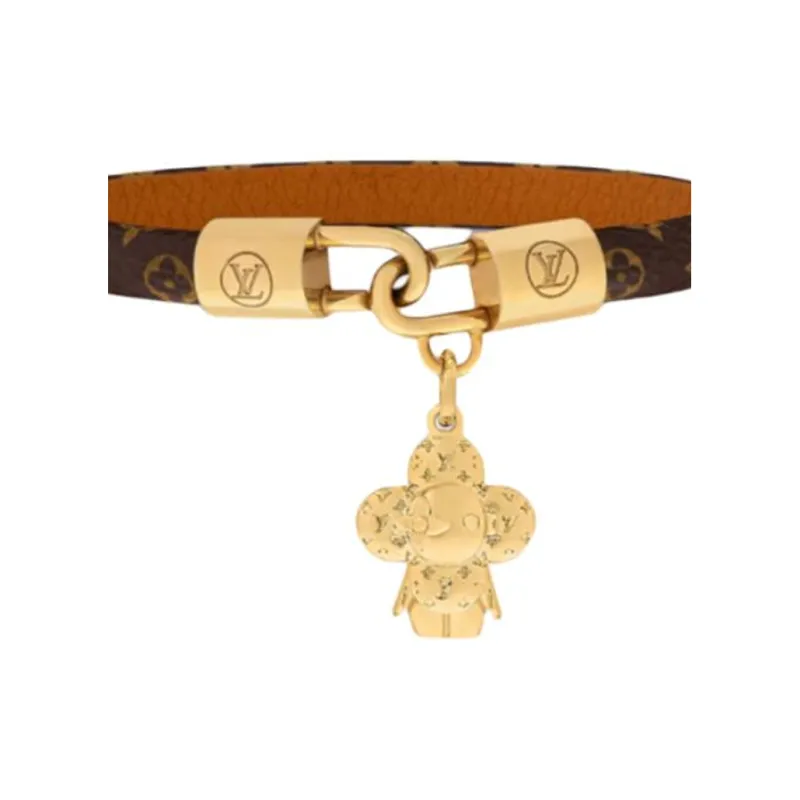 LOUIS VUITTON Calfskin Bangles Women's Brown-2