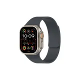 Apple Litchi Grain Soft Magnetic Silicone Strap-Starry Sky Lime Gray
