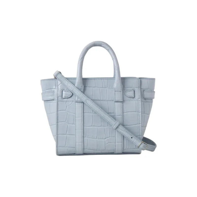 Mulberry Bayswater Cow Leather Tote Bag, Shopping Bag, Shoulder Bag, Handbag Mini Women's Blue-2