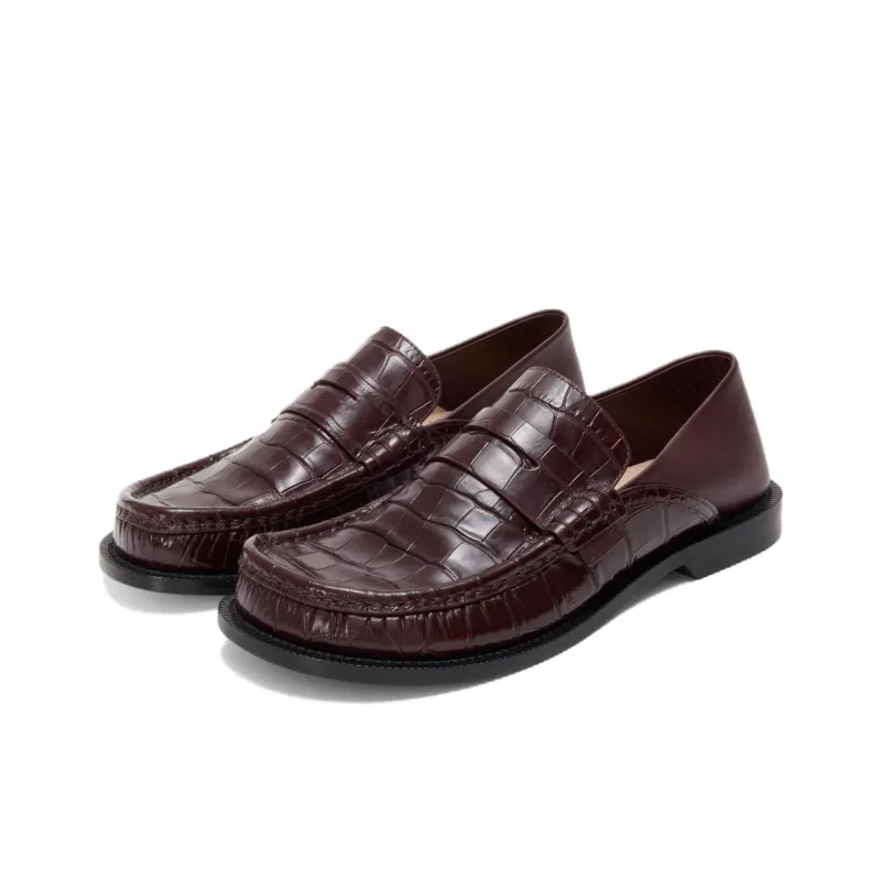 LOEWE Campo Loafers Women's Red Brown-2