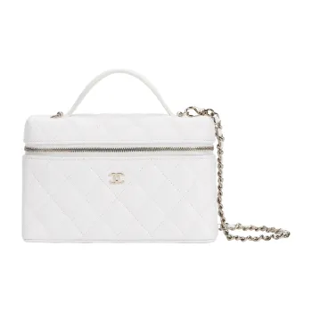 CHANEL Cow Leather Shoulder Bag, Crossbody Bag, Handbag Women's White