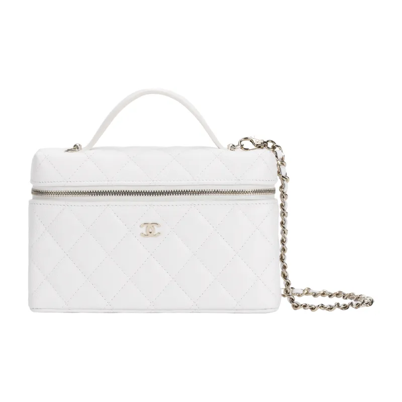 CHANEL Cow Leather Shoulder Bag, Crossbody Bag, Handbag Women's White-0