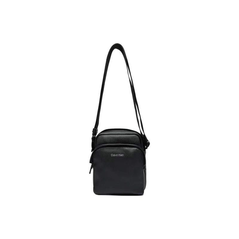 CALVIN KLEIN Recycled Artificial Leather Crossbody Bag, Shoulder Bag Men's Black-3