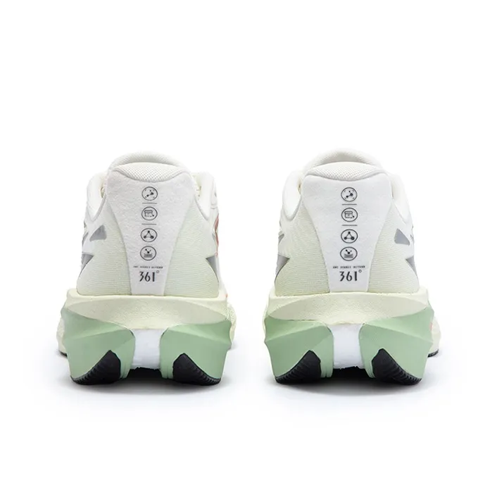 361° Anti Slip Wear Resistant Low Top Training Running Shoes Men's Feather White Melon Green-3