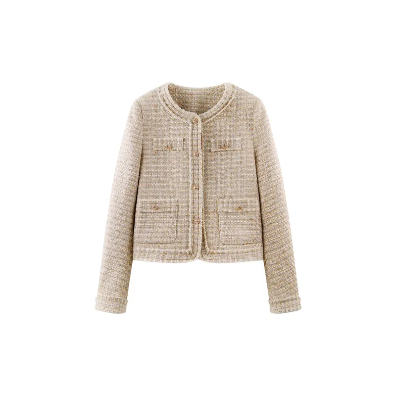 She Enjoys Cropped Coats Women's Clove Yellow-0