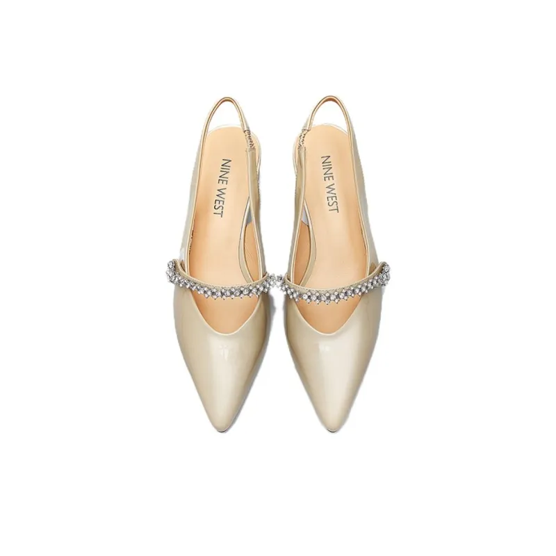 NINE WEST Chunky Heel High Heels 5cm Women's Khaki-4