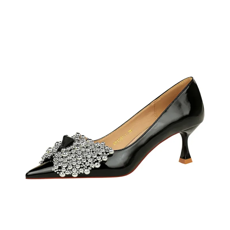 QITUMAUL High Heels Women's Black-1