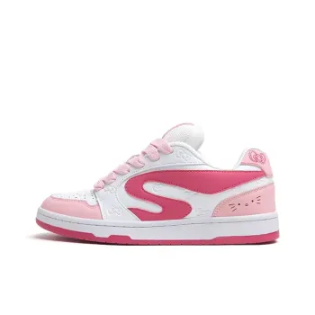 WJA Slip Resistant Cushioning Impact Resistance Wear Resistant Lightweight Low Top Skateboard Shoes Women's Red Pink