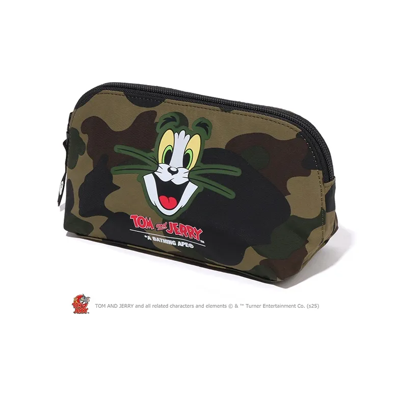 A BATHING APE Tom And Jerry Collaboration Fabric Storage Bag Yellow/Green-4