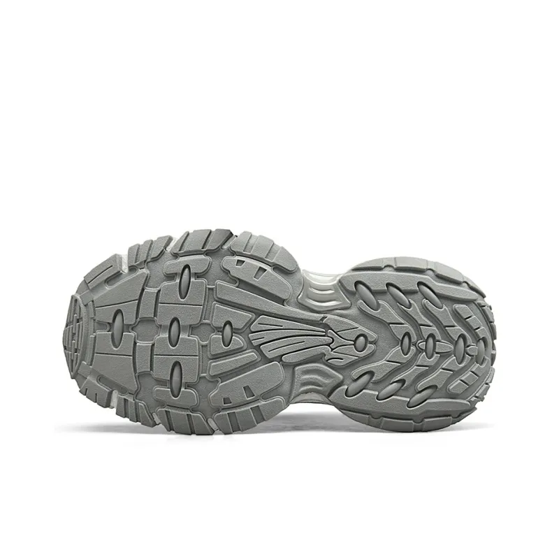 Kuding Chunky Sneakers Unisex Low Top White/Black/Silver/Red-5