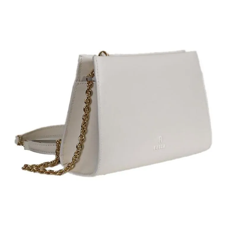 Furla Leather Shoulder Bag Women's Cream White-1