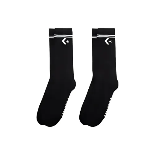 Converse Mid Calf Socks Unisex 2 Pack Black
