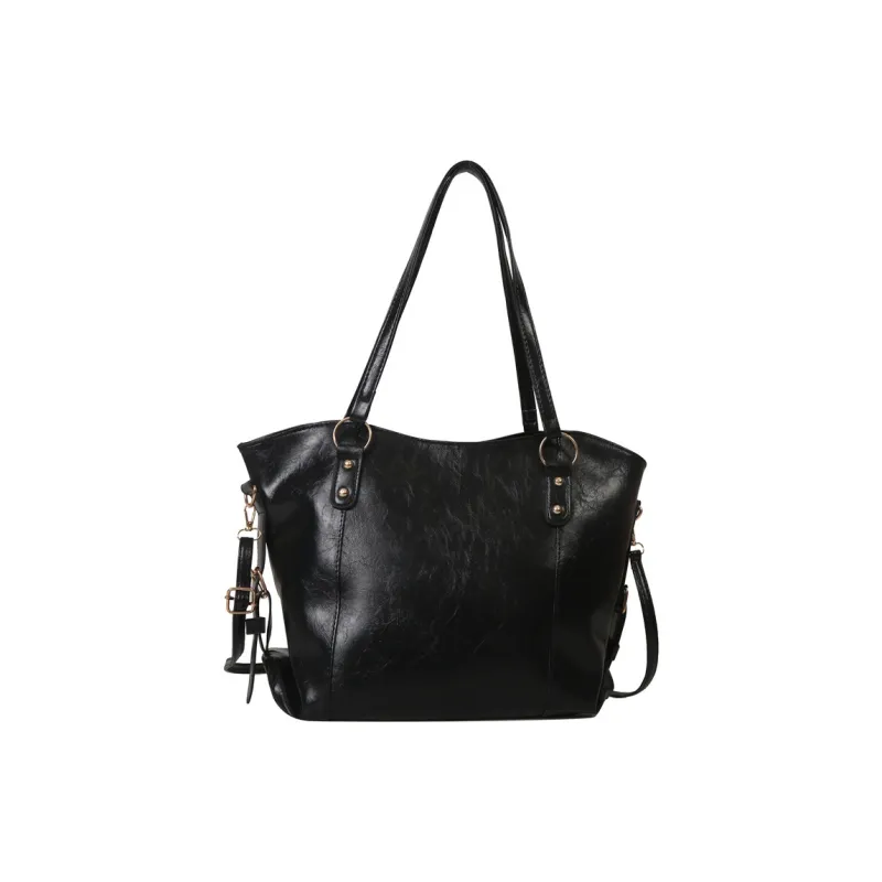 Yalu PU Tote Bag Crossbody Bag Shopping Bag Women's Coffee/Black-5