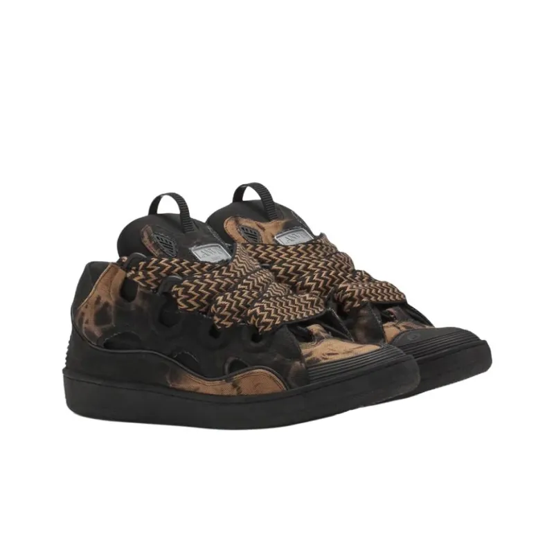 Lanvin Curb Low Top Skateboard Shoes Unisex Black Brown-2