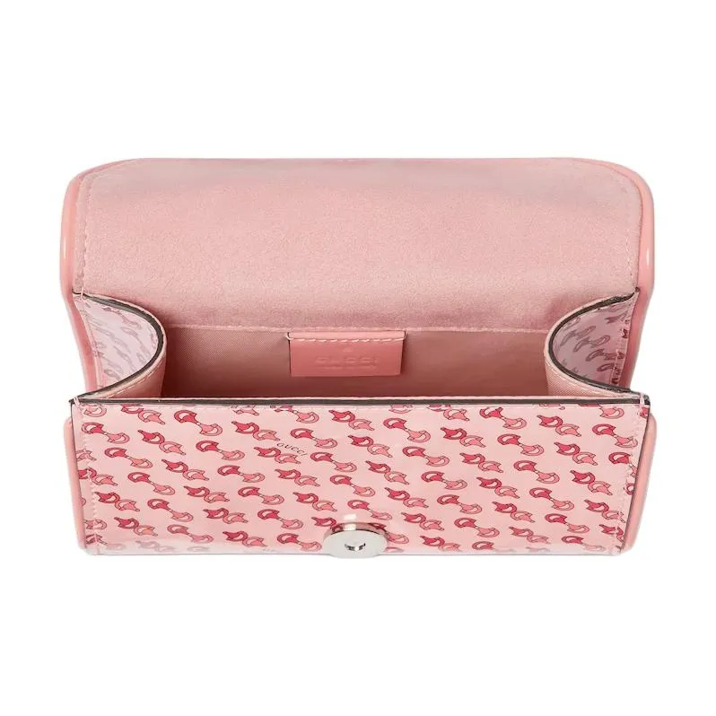 GUCCI Patent Leather Messenger Bag Shoulder Bag Kids' Pink-4