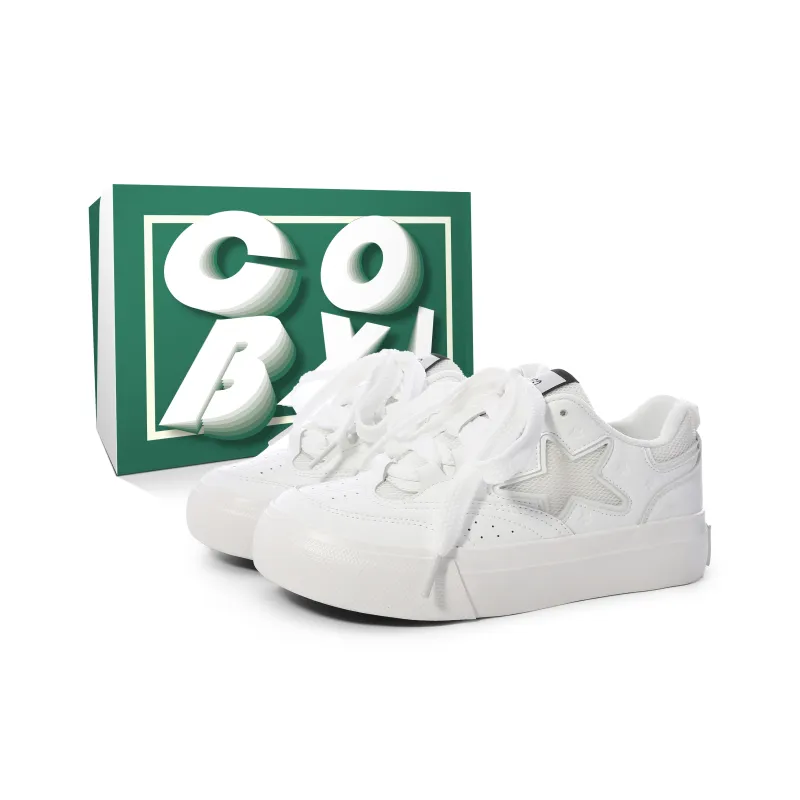 Cob Durable Lightweight And Breathable Low-Top Skateboard Shoes Women's White Red-12