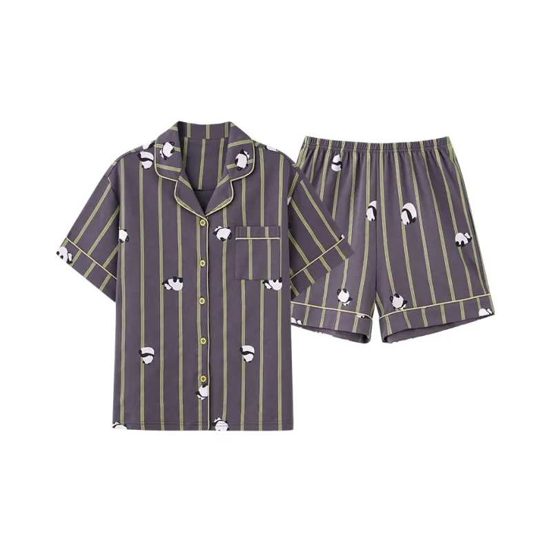 XIAFENYAN Pajama Set Unisex Gray-0