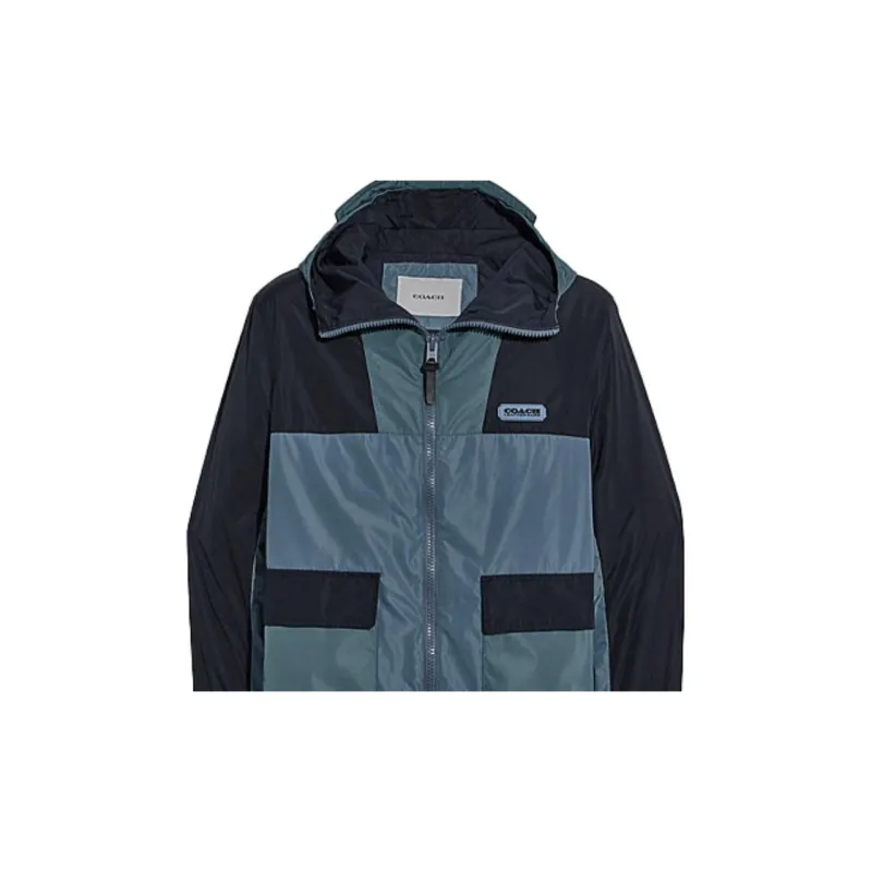 COACH Jackets Men Blue Gray-2