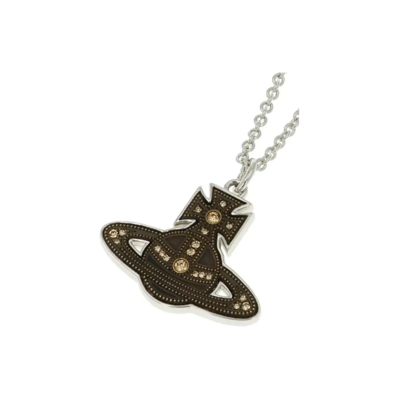Vivienne Westwood Oxidized Brass, Silver Plated, Crystal, Platinum Necklaces Unisex Silver-3